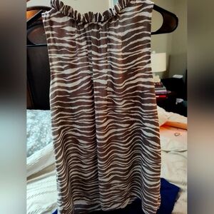 LOFT Zebra print blouse gray/white